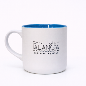 KERAMIKINIS MATINIS PUODELIS SPALVOTU VIDUMI (MĖLYNAS VIDUS)